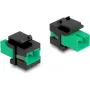 Keystone-moduuli DELOCK 87121 — SC-adapteri, litteä rakenne, vihreä/musta, 16,5 × 27,4 × 21,9 mm