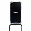 Puhelimen kaulaketju Lookabe loo014 iPhone XR – kulta-vihreä suojakotelo hihnalla