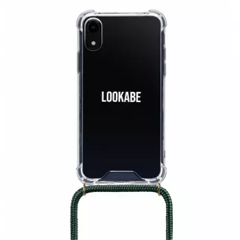 Puhelimen kaulaketju Lookabe loo014 iPhone XR – kulta-vihreä suojakotelo hihnalla