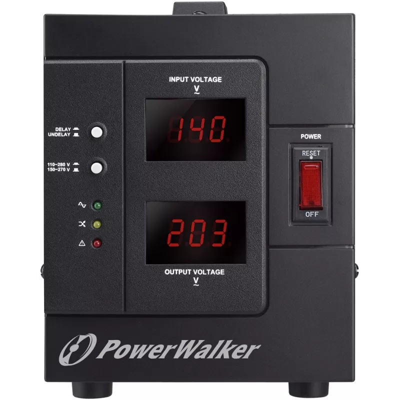 PowerWalker AVR 2000 SIV FR jännitteensäädin 2 AC-lähtöä 110 - 280 V musta
