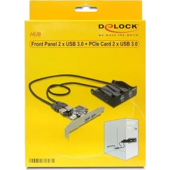 Delock etupaneeli 2 x USB 3.0 + PCI Express -kortti 2 x USB 3.0 (61893)