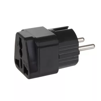 Verkkopistokeadapteri Maclean MCE155 NEMA 5-15P Type E FR, musta