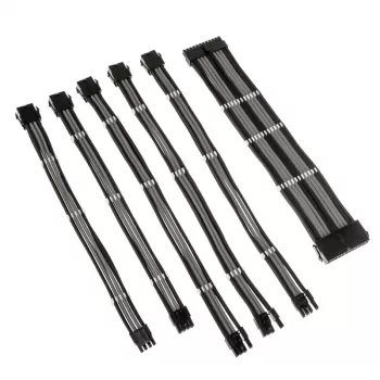 Kaapelin jatkosarja Kolink Core Adept — punottu PET-päällyste, kuparijohdin, pituudet 300–350 mm, 6-osainen sarja