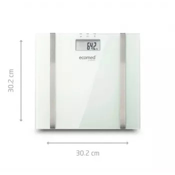 Ecomed BS-70E -suorakaiteen muotoinen elektroninen henkilövaaka, valkoinen