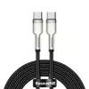 USB-C–USB-C-kaapeli Baseus Cafule Metal – 2 m, 100W latausteho, USB 2.0 (480 Mbit/s), sinkityt koskettimet, musta