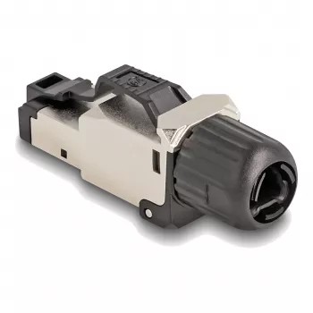 DeLOCK 86016 johdinliitin RJ45/LSA musta hopea pistoke