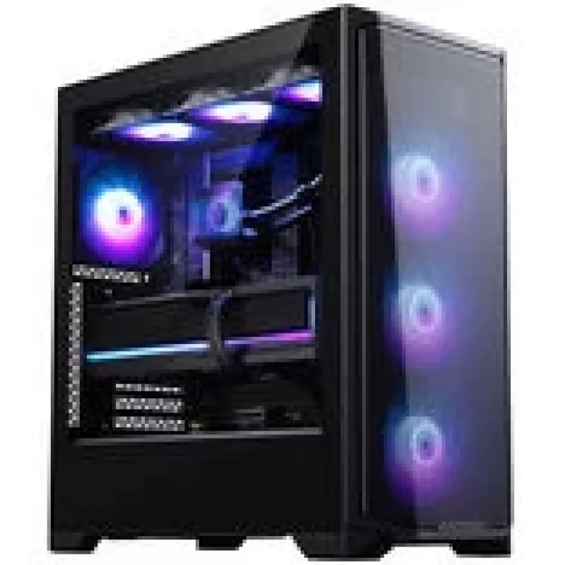 PHANTEKS Eclipse G370A PC-kotelo, Midi Tower, SSI-EEB, RGB, karkaistu lasi - sisältää 3x 120 mm tuuletinta, musta