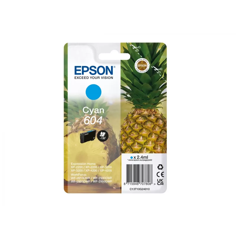Epson 604 mustepatruuna 1 kpl alkuperäinen vakiokapasiteetti syaani