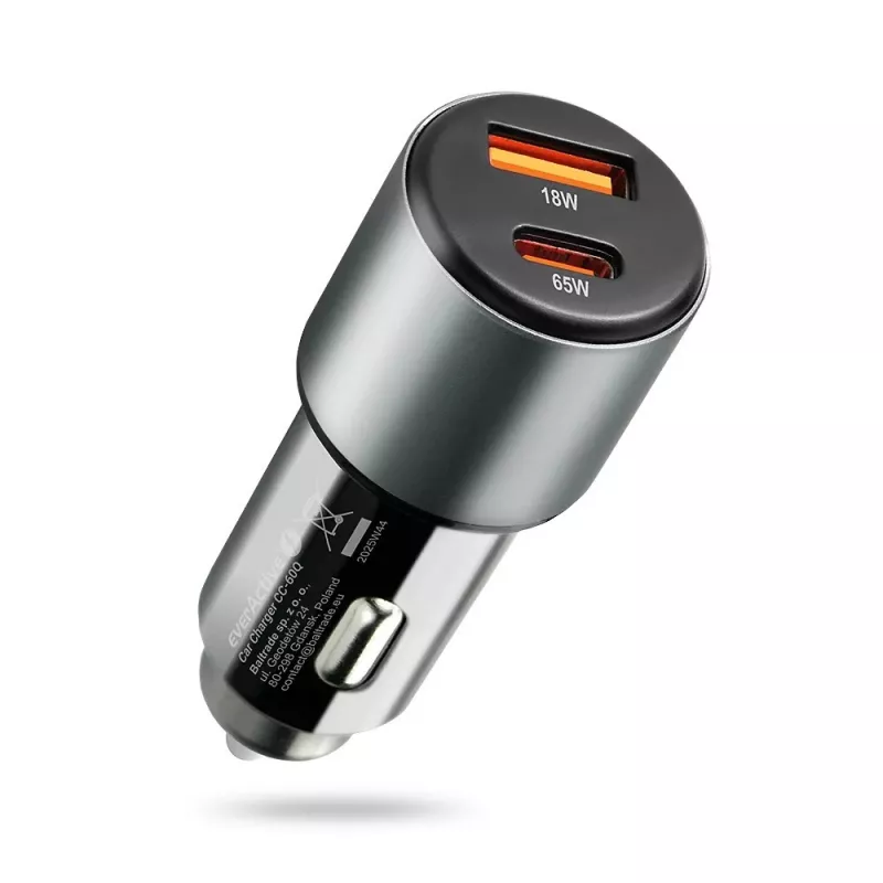 Autolaturi everActive CC-60Q, QC3.0, jopa 83W, USB-autoverkkosovitin