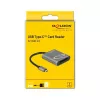 Kortinlukija DeLOCK 91741 USB 3.2 Gen 1 Type-C musta harmaa