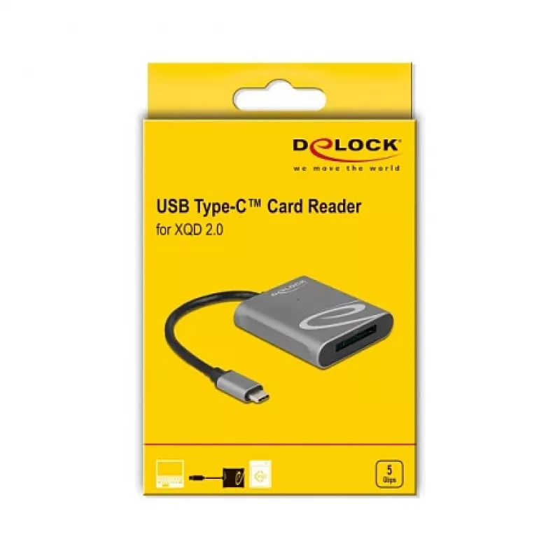 Kortinlukija DeLOCK 91741 USB 3.2 Gen 1 Type-C musta harmaa