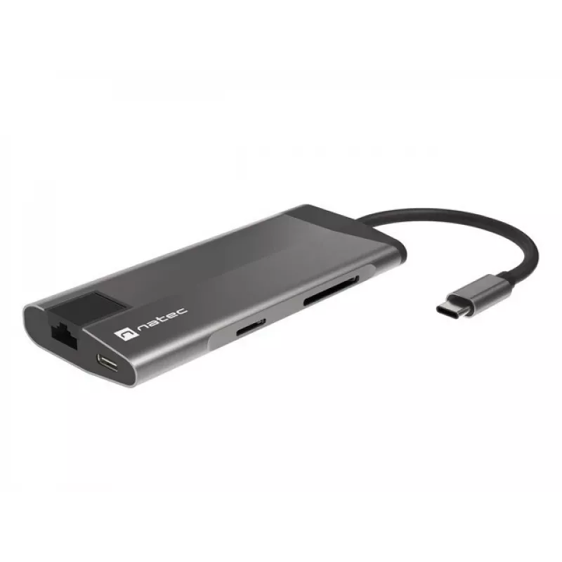 NATEC Fowler Plus USB Type-C musta harmaa MicroSD SD -keskitin