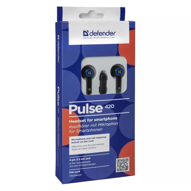 Johdollinen nappikuuloke Defender PULSE 420