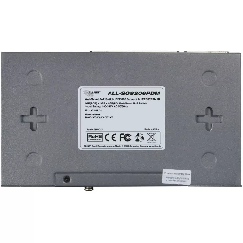 PoE-kytkin ALLNET ALL-SG8206PDM 6-porttinen 802.3af/at