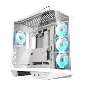 Darkflash DY470 PC-kotelo (valkoinen) + 4 tuuletinta