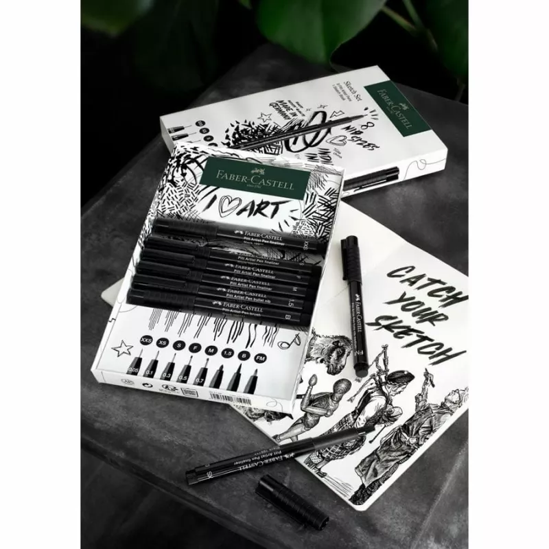 Faber-Castell 267102 hienotussi Multi musta 8 kpl pyöreä kärki