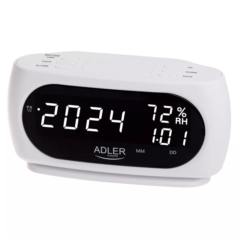 Adler AD 1186W herätyskello digitaalinen herätyskello musta, valkoinen