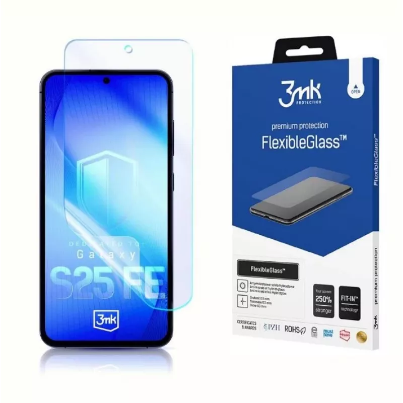 3MK FlexibleGlass -karkaistu näytönsuojakalvo Samsung Galaxy S25 FE -malliin