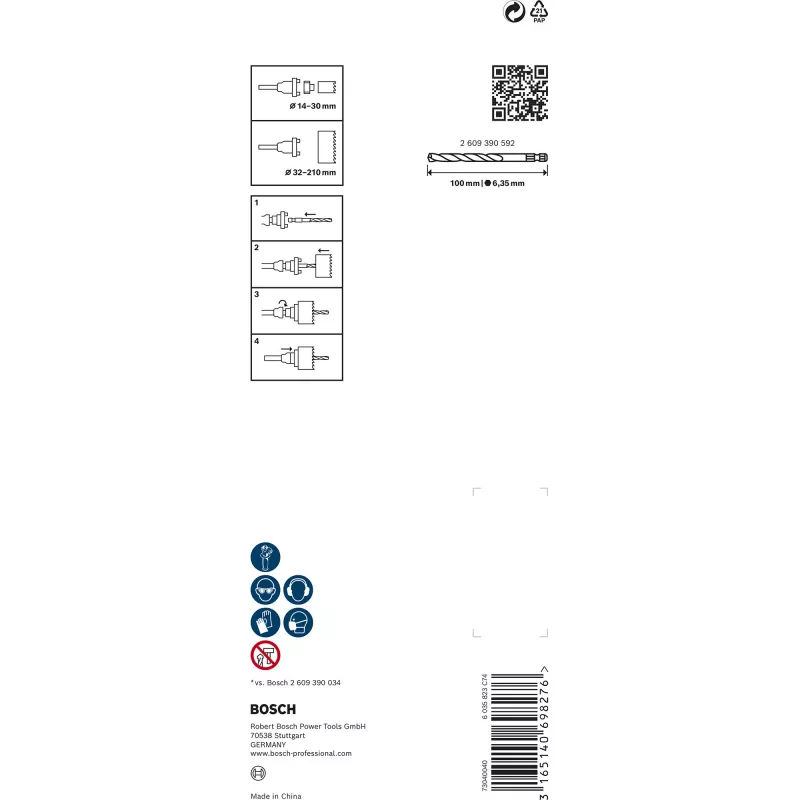 Bosch 2 609 390 590 poran lisävaruste reikäsahan sovitin