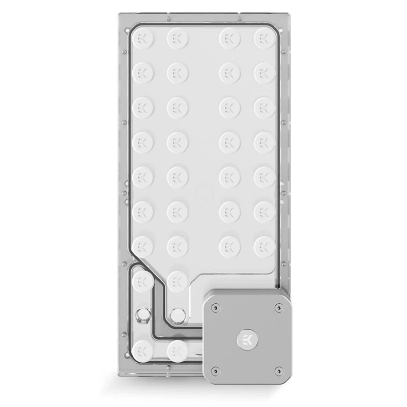 Distroplate ek water blocks EK-QuantumX Loophole D5 PWM hopea — jakolevy D5-pumpulle, hopeapinta