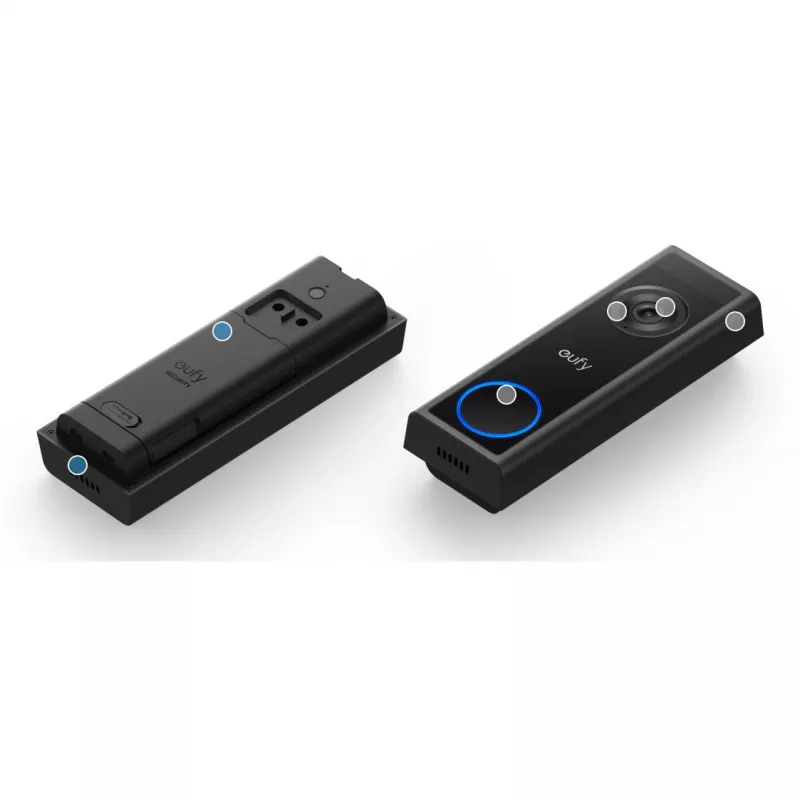Video-ovikello Eufy C31 2K microSD-tuella, 2560×1440, 6500 mAh, johdollinen & johdoton, musta