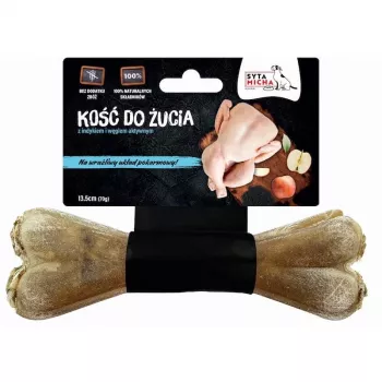 Luonnollinen kalkkuna-puruluu koirille SYTA MICHA 13,5 cm — hampaidenhoitoherkku aikuisille koirille, gluteeniton ja ilman säilöntäaineita