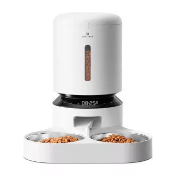 Automaattinen ruokinta-automaatti Aptel Granary kaksoiskupilla 5 L, valkoinen