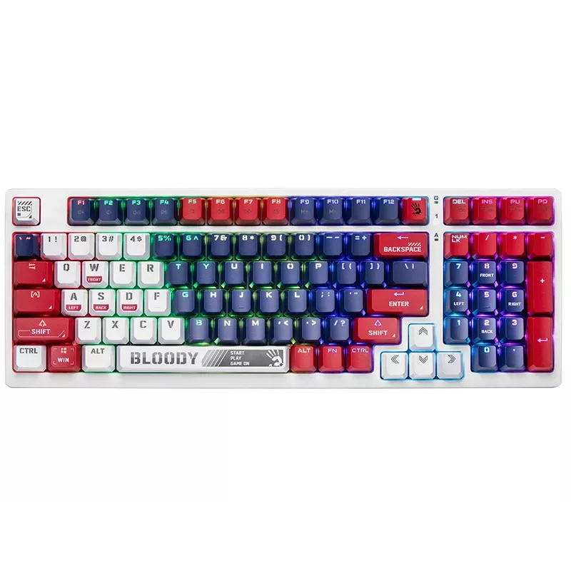 A4Tech Bloody S98 mekaaninen pelinäppäimistö, USB, Sports Navy, BLMS Red Plus -kytkimet