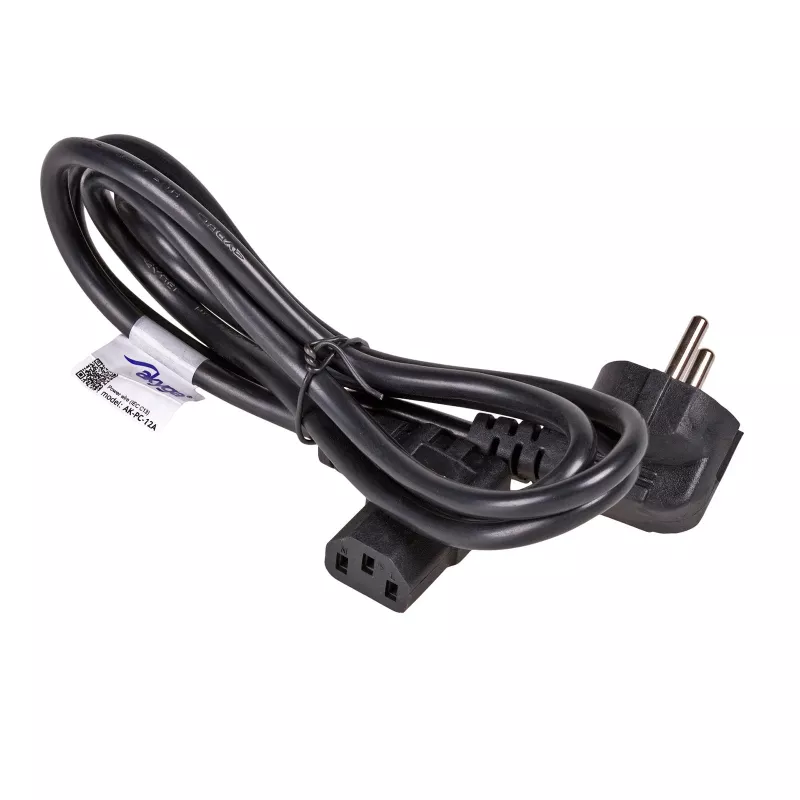 AKYGA AK-PC-12A kulmavirtajohto CEE 7/7 - IEC C13, 3 m, musta