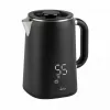 Jata JEHA1575 sähkökeitin, 1,7 l, 1500 W, 5 lämpötila-asetusta, musta/ruostumaton teräs