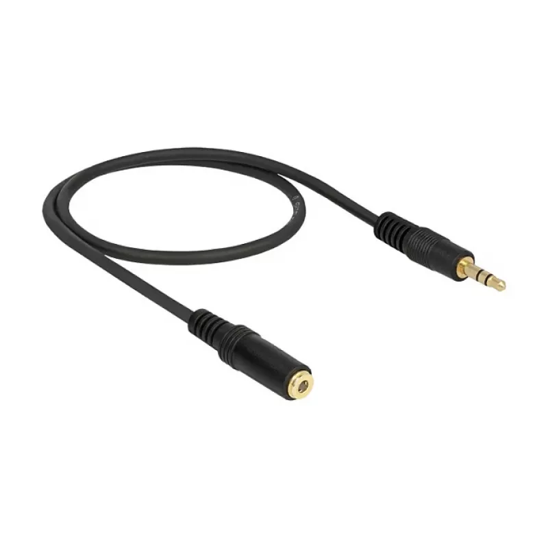 Audiokaapeli 3,5 mm M-F DeLOCK 83762 0,5 m musta