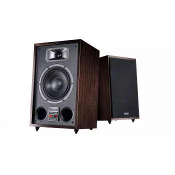 Magnat TRANSPULS 800A -kaiutinjalusta 2-tie langallinen & langaton 2×60 W, Bluetooth 5.0, HDMI, musta/ruskea