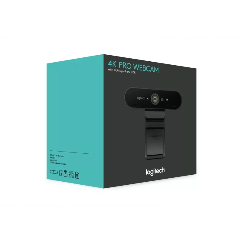 Logitech BRIO 4K Ultra HD Pro web-kamera 960-001106, 4096x2160, HDR, RightLight 3, 5-kertainen digitaalinen zoom, automaattitarkennus, USB 3.0 (USB-C), musta