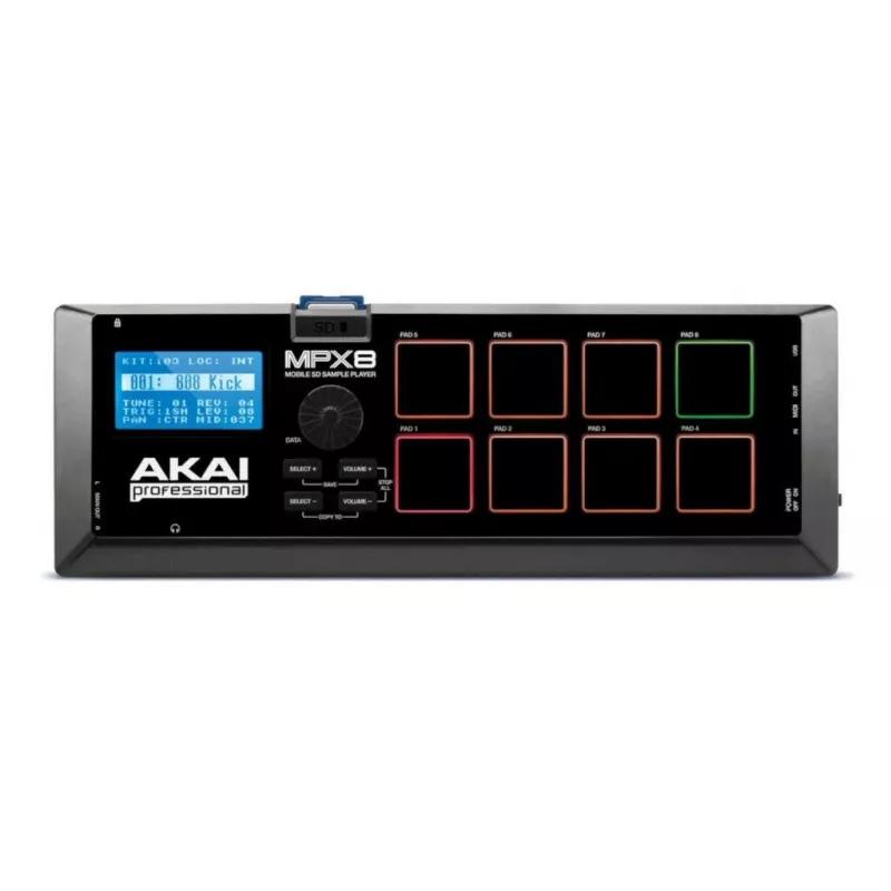 Akai MPX8 samplesoitin ja pad-ohjain, musta