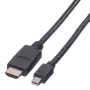 Mini DisplayPort -kaapeli VALUE Mini DP-HDTV M/M 3 m