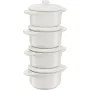 Staub Mini Cocotte setti 4-osainen pyöreä, keramiikka, norsunluuvalkoinen (1009383)