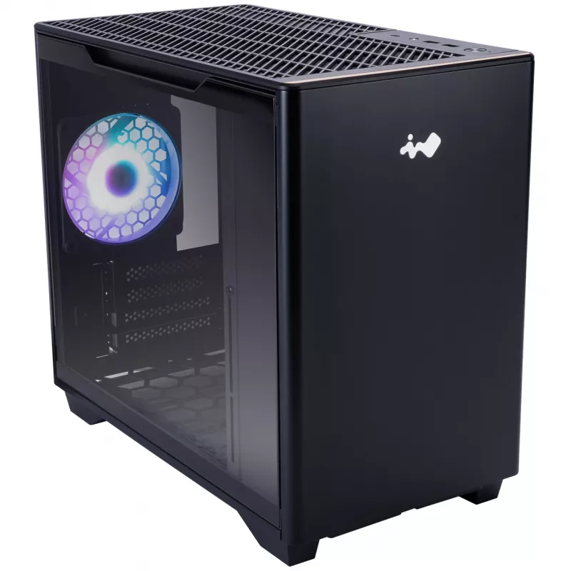 InWin A3 Mini Tower karkaistu lasi – musta