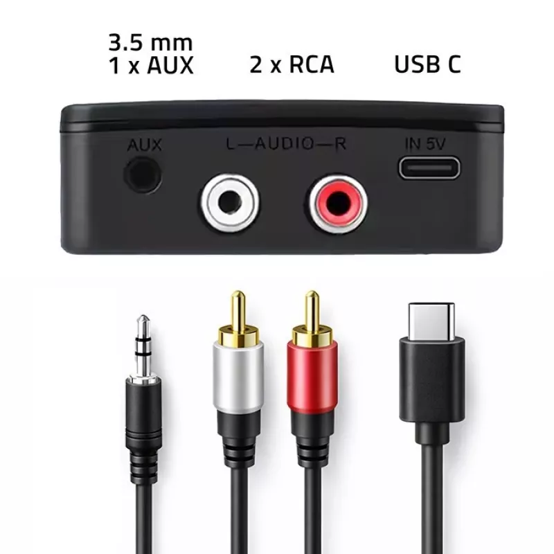 QOLTEC langaton HiFi-audiolähetin/vastaanotin malli 56981 — Bluetooth/Line-In-audiosilta