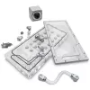 Distroplate ek water blocks EK-QuantumX Loophole D5 PWM hopea — jakolevy D5-pumpulle, hopeapinta