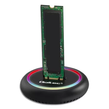 Qoltec 52275 M.2 SSD-telakka, SATA/NVMe, USB-C