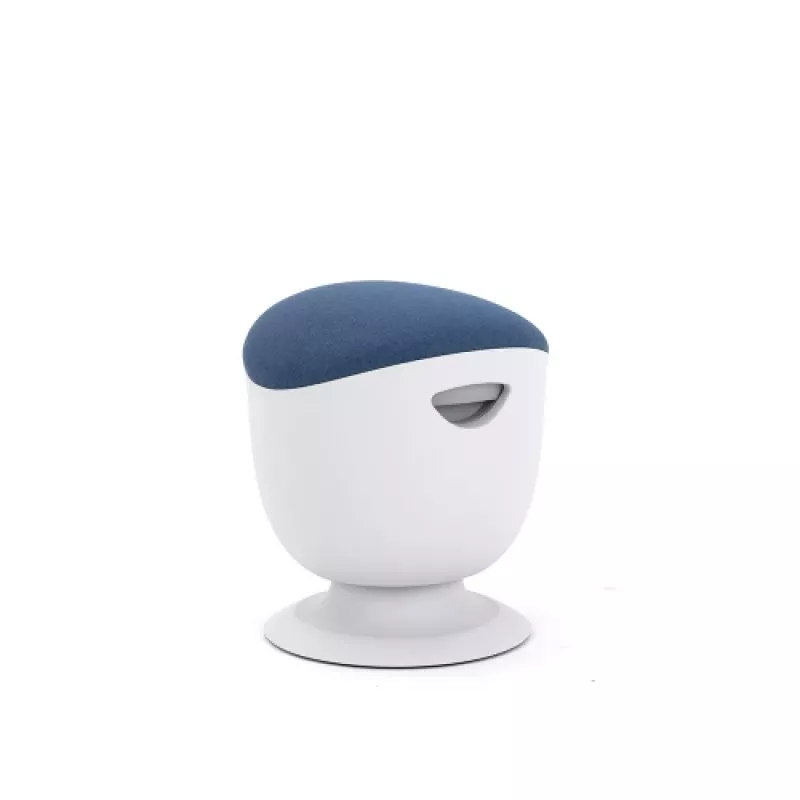 Up Up Seul ergonominen tasapainotuoli valkoinen, D47 sininen kangas