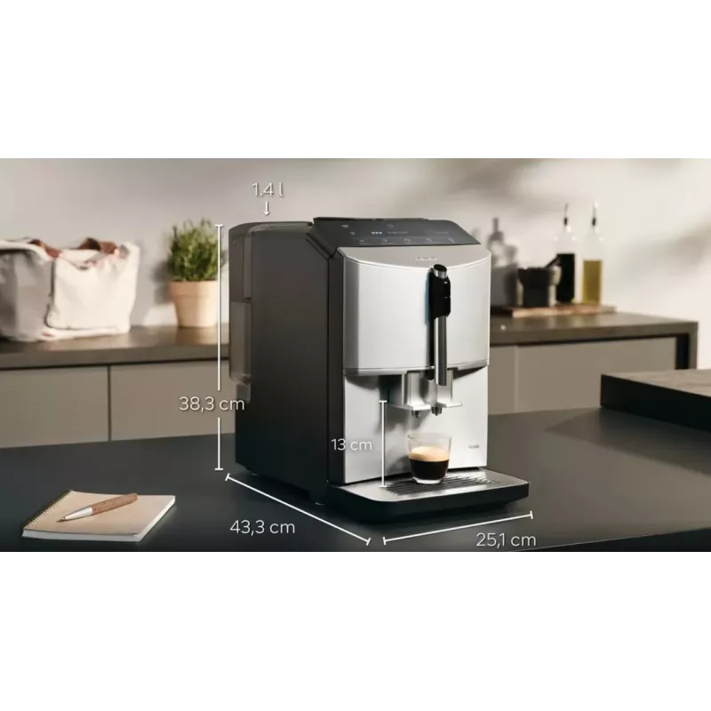 Siemens TF303E01 EQ300 espressokeitin (hopea; 1300W)