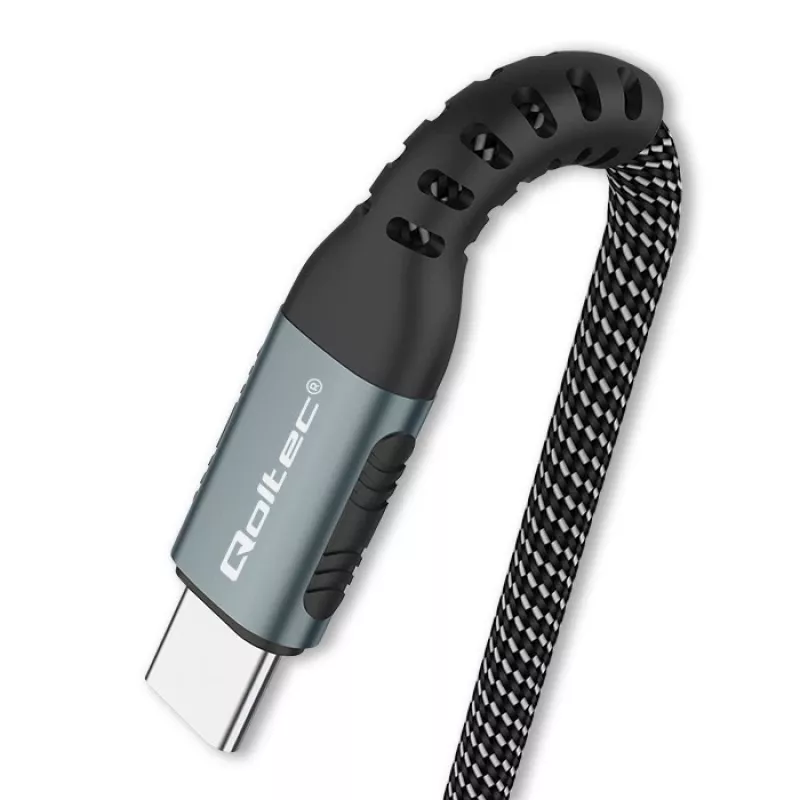 Qoltec kaapeli USB 2.0 Type-C – USB 2.0 Type-C 100W QC 3.0 PD 1 m musta