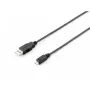 Equip USB 2.0 Type-A - Micro-B -kaapeli, 1.0m, musta, 1 m, USB A, Micro-USB B, USB 2.0, uros/uros, musta