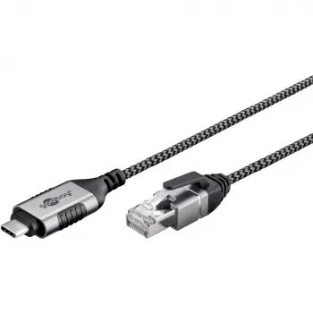 Goobay Ethernet-kaapeli USB-C 3.1 - RJ45 ohut 1 m – yhdistä reititin, modeemi tai (74401)