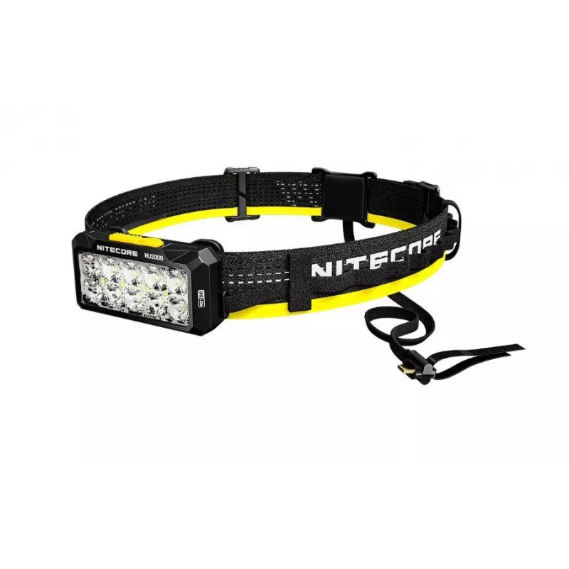 Otsalamppu Nitecore HU2000, 10 LEDiä, USB-ladattava litiumioniakku, alumiini+polykarbonaatti, IP68 vesitiivis
