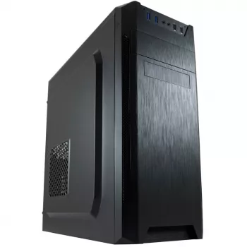 LC Power Classic 7040B - MDT - ATX - ilman virtalähdettä - musta, harjattu alumiini / musta - USB/audio