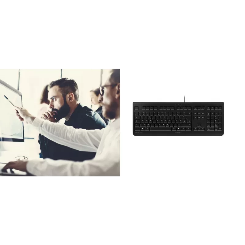 CHERRY KC 1000 näppäimistö Home USB sveitsiläinen layout musta