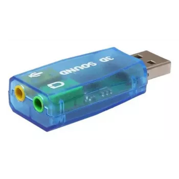 USB-ulkoinen äänikortti Gembird Virtus2 — USB-liitäntä, 3,5 mm kuulokkeet, sininen läpinäkyvä