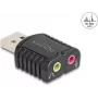 DeLOCK 65964 kaapeliadapteri USB Type-A 3,5 mm musta